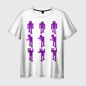 Мужская футболка 3D с принтом Five Nights At Freddys purple guy в Кировске, 100% полиэфир | прямой крой, круглый вырез горловины, длина до линии бедер | five nights at freddys | fnaf | freddy | horror | purple guy | william affton | william afton | фиолетовый человек | фнаф
