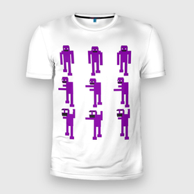 Мужская футболка 3D Slim с принтом Five Nights At Freddys purple guy , 100% полиэстер с улучшенными характеристиками | приталенный силуэт, круглая горловина, широкие плечи, сужается к линии бедра | Тематика изображения на принте: five nights at freddys | fnaf | freddy | horror | purple guy | william affton | william afton | фиолетовый человек | фнаф