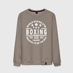 Мужской свитшот хлопок с принтом PRO BOXING в Тюмени, 100% хлопок |  | boxing | to box | бой | бокс | боксер | боксерский | нокаут | спорт | спортсмен | удар