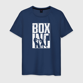 Мужская футболка хлопок с принтом Boxing бой в Курске, 100% хлопок | прямой крой, круглый вырез горловины, длина до линии бедер, слегка спущенное плечо. | boxing | to box | бой | бокс | боксер | боксерский | нокаут | спорт | спортсмен | удар