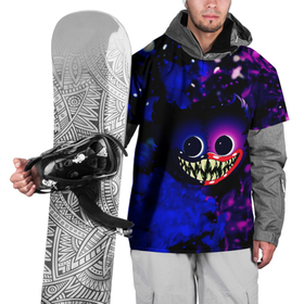 Накидка на куртку 3D с принтом Хаги Ваги Огонь в Курске, 100% полиэстер |  | Тематика изображения на принте: huggy monster run | wuggy | жесть | зубы | игра | ночь | огонь | плямя | снег | хоррор