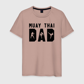 Мужская футболка хлопок с принтом Муай Тай папа , 100% хлопок | прямой крой, круглый вырез горловины, длина до линии бедер, слегка спущенное плечо. | muay thai | боевые искусства | боксер | кикбоксинг | муай тай | муайтай | спорт | тайский бокс | тайский боксер