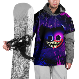Накидка на куртку 3D с принтом Хаги Ваги Ночное Небо в Курске, 100% полиэстер |  | Тематика изображения на принте: huggy monster run | wuggy | жесть | зубы | игра | небо | ночъ | ночь | снег | хоррор