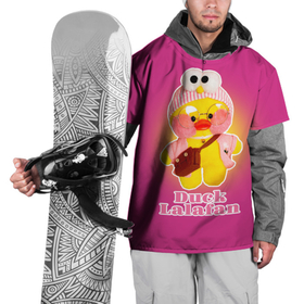 Накидка на куртку 3D с принтом Duck Lalafanfan Лалафанфан в Тюмени, 100% полиэстер |  | duck | korean | lalafanfan | rosy cheeks | soft | toy | игрушка | корейская | круглые очки | лалафан | лалафанфан | мягкая | розовые щёки | утка