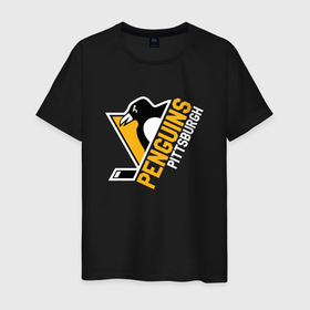 Мужская футболка хлопок с принтом Pittsburgh Penguins   Питтсбург Пингвинз в Кировске, 100% хлопок | прямой крой, круглый вырез горловины, длина до линии бедер, слегка спущенное плечо. | hockey | nhl | penguins | pittsburg | pittsburgh | pittsburgh penguins | usa | нхл | пингвинз | питтсбург | питтсбург пингвинз | спорт | сша | хоккей | шайба