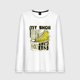 Мужской лонгслив хлопок с принтом My favorite sneakers в Тюмени, 100% хлопок |  | fashion | hype | poster | sneakers | кеды | мода | постер | хайп