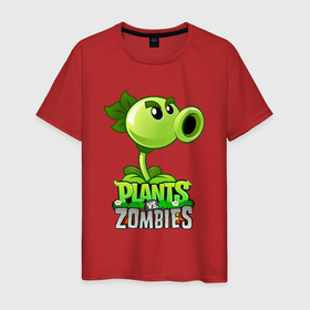 Мужская футболка хлопок с принтом Plants vs. Zombies Горохострел , 100% хлопок | прямой крой, круглый вырез горловины, длина до линии бедер, слегка спущенное плечо. | plants vs zombies | горохострел | зомби | игра | компьютерная игра | против | растения | растения против зомби