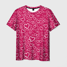 Мужская футболка 3D с принтом Влюблённые Сердца (LOVE) в Курске, 100% полиэфир | прямой крой, круглый вырез горловины, длина до линии бедер | 14 февраля | love | valentines day | амур | ангел | валентинка | влюбленность | вторая половинка | день всех влюбленных | купидон | любовь | нежность | отношения | подарок любви | поцелуй | праздник любви