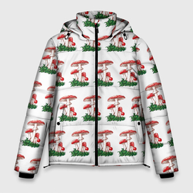 Мужская зимняя куртка 3D с принтом Мухоморчики красные красивые в Тюмени, верх — 100% полиэстер; подкладка — 100% полиэстер; утеплитель — 100% полиэстер | длина ниже бедра, свободный силуэт Оверсайз. Есть воротник-стойка, отстегивающийся капюшон и ветрозащитная планка. 

Боковые карманы с листочкой на кнопках и внутренний карман на молнии. | amanta | мухомор | мухоморчики | мухоморы