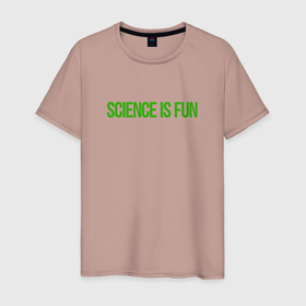 Мужская футболка хлопок с принтом SCIENCE IS FUN в Петрозаводске, 100% хлопок | прямой крой, круглый вырез горловины, длина до линии бедер, слегка спущенное плечо. | brain | fun | mind | science | selfdevelopment | мозг | наука | разум | саморазвитие