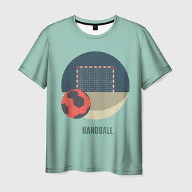 Мужская футболка 3D с принтом Handball (Спорт) в Тюмени, 100% полиэфир | прямой крой, круглый вырез горловины, длина до линии бедер | game | handball | handball championship | handball club | handball federation | sport | team | tournament | игра | ручной мяч | спорт | турнир