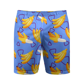 Мужские шорты спортивные с принтом Спелые бананы в Белгороде,  |  | банан | бананы | клипарт | лето | паттерн | фрукты