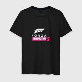 Мужская футболка хлопок с принтом Forza Horizon 5 | Logo white , 100% хлопок | прямой крой, круглый вырез горловины, длина до линии бедер, слегка спущенное плечо. | forza | forza horizon | forza horizon 5 logo | forza horizon logo | forza logo | horizon