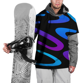 Накидка на куртку 3D с принтом Неоновая змейка | Neon , 100% полиэстер |  | color | neon | змейка | колор | неоновый | полоски | разноцветный | синий | фиолетовый | черный