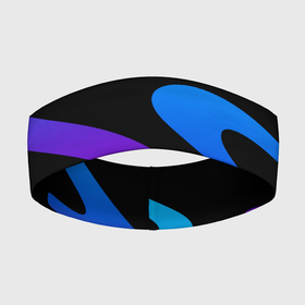 Повязка на голову 3D с принтом Неоновая змейка | Neon в Курске,  |  | color | neon | змейка | колор | неоновый | полоски | разноцветный | синий | фиолетовый | черный