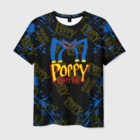 Мужская футболка 3D с принтом Poppy Playtime   монстр   хагги вагги в Курске, 100% полиэфир | прямой крой, круглый вырез горловины, длина до линии бедер | huggy wuggy | poppy playtime | игра | кукла | монстр | плэйтайм | поппи плейтайм | хагги вагги | хоррор