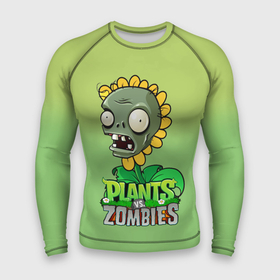 Мужской рашгард 3D с принтом Plants vs. Zombies зомби подсолнух ,  |  | plants vs zombies | зомби | игра | компьютерная игра | подсолнух | против | растения | растения против зомби
