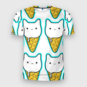Мужская футболка 3D Slim с принтом Гигантские коты мороженое , 100% полиэстер с улучшенными характеристиками | приталенный силуэт, круглая горловина, широкие плечи, сужается к линии бедра | Тематика изображения на принте: ice cream | вафля | киса | киска | кот | котейка | котик | котэ | кошечка | кошка | мороженко | мороженое | пломбир | эскимо