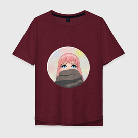 Мужская футболка хлопок Oversize с принтом Белль в Тюмени, 100% хлопок | свободный крой, круглый ворот, “спинка” длиннее передней части | belle | аниме | бэлб | девушка | женщина | красавица | красавица и дракон | мультфильм | розовые волосы | розовый