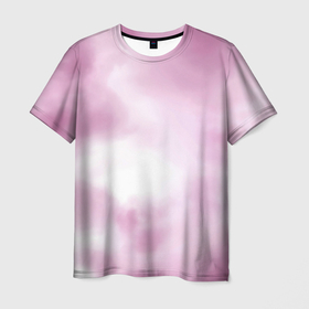 Мужская футболка 3D с принтом Tie dye Pink в Тюмени, 100% полиэфир | прямой крой, круглый вырез горловины, длина до линии бедер | Тематика изображения на принте: tie dye | абстрактный узор | абстракция | акварель | в тренде | облака | розовый | тай дай