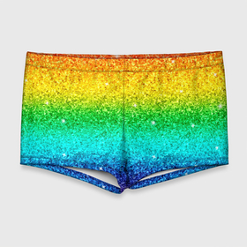 Мужские купальные плавки 3D с принтом Блестки радуга в Екатеринбурге, Полиэстер 85%, Спандекс 15% |  | блеск | блестки | блестяшки | радуга | разноцветные