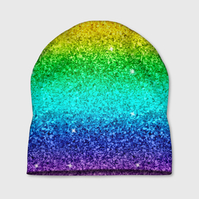 Шапка 3D с принтом Блестки радуга в Кировске, 100% полиэстер | универсальный размер, печать по всей поверхности изделия | блеск | блестки | блестяшки | радуга | разноцветные