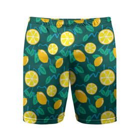 Мужские шорты спортивные с принтом цитрус паттерн в Тюмени,  |  | лимон | лимоны | овощи | паттерн | текстура | фрукты | цитрус