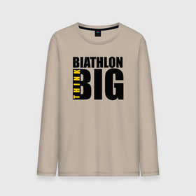 Мужской лонгслив хлопок с принтом Biathlon think BIG в Белгороде, 100% хлопок |  | biathlon | биатлон | биатлонист | биатлонистка | лыжи | лыжник | союз биатлонистов | спорт | спортсмен | стрельба