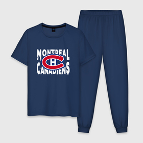 Мужская пижама хлопок с принтом Монреаль Канадиенс, Montreal Canadiens в Курске, 100% хлопок | брюки и футболка прямого кроя, без карманов, на брюках мягкая резинка на поясе и по низу штанин
 | Тематика изображения на принте: canadiens | hockey | montreal | montreal canadiens | nhl | usa | канадиенс | монреаль | монреаль канадиенс | нхл | спорт | сша | хоккей | шайба
