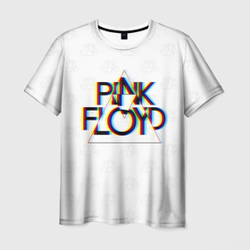 Мужская футболка 3D с принтом PINK FLOYD LOGO | ПИНК ФЛОЙД ГЛИТЧ в Тюмени, 100% полиэфир | прямой крой, круглый вырез горловины, длина до линии бедер | pink floyd | артрок | глитч | группа | музыка | пинк флойд | прогрессивный рок | протопрог | психоделический рок | рок | рок группа | спейсрок | эйсидрок | экспериментальный рок