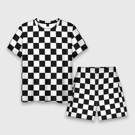 Мужской костюм с шортами 3D с принтом Chess Squares Cubes в Кировске,  |  | abstrakt | chess | king | queen | texture | абстракция | геометрия | доска | клетка | королева | паттерн | полигоны | текстура | фигуры | ход королевы | шахматы
