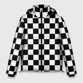 Мужская зимняя куртка 3D с принтом Chess Squares Cubes в Тюмени, верх — 100% полиэстер; подкладка — 100% полиэстер; утеплитель — 100% полиэстер | длина ниже бедра, свободный силуэт Оверсайз. Есть воротник-стойка, отстегивающийся капюшон и ветрозащитная планка. 

Боковые карманы с листочкой на кнопках и внутренний карман на молнии. | Тематика изображения на принте: abstrakt | chess | king | queen | texture | абстракция | геометрия | доска | клетка | королева | паттерн | полигоны | текстура | фигуры | ход королевы | шахматы