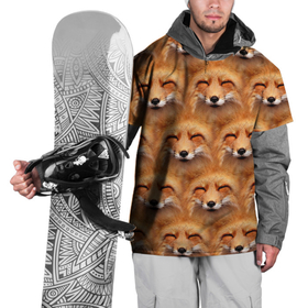Накидка на куртку 3D с принтом Мордочки хитрой лисы паттерн в Петрозаводске, 100% полиэстер |  | fox | лиса | лиса паттерн | лисенок | лисица | морды