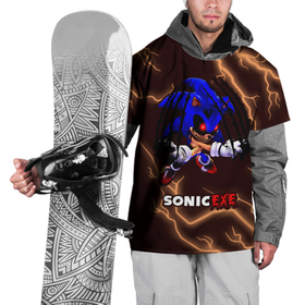 Накидка на куртку 3D с принтом SONIC EXE   Молнии в Новосибирске, 100% полиэстер |  | exe | fnaf | fnf | logo | scp | sonic | игра | игры | лого | молния | символ | символы | соник | страшилка | страшилки | сцп | ужас | ужасы | фнф | экзе