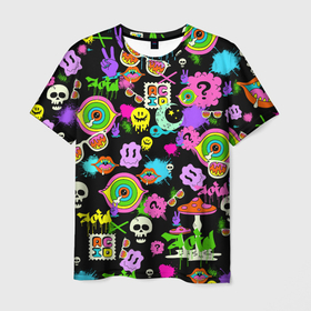 Мужская футболка 3D с принтом | ACID | в Кировске, 100% полиэфир | прямой крой, круглый вырез горловины, длина до линии бедер | acid | абстракция | глаз | граффити | грибы | губы | кислота | кислотное | краска | надписи | смайлы
