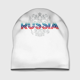 Шапка 3D с принтом Russia Sport Team в Новосибирске, 100% полиэстер | универсальный размер, печать по всей поверхности изделия | Тематика изображения на принте: russia | герб | государство | патриотические | россия | спортивное | триколор | флаг