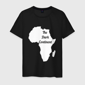 Мужская футболка хлопок с принтом The Dark Continent Африка в Новосибирске, 100% хлопок | прямой крой, круглый вырез горловины, длина до линии бедер, слегка спущенное плечо. | Тематика изображения на принте: the dark continent | африка | африканский континент | дарк континент | континент африка | темный континент