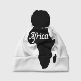Шапка 3D c помпоном с принтом Африка черно белая (двусторонняя) в Тюмени, 100% полиэстер | универсальный размер, печать по всей поверхности изделия | africa | африка | африка двусторонняя | африка двухсторонняя | африка двухцветная | африка черно белая | африканский континент