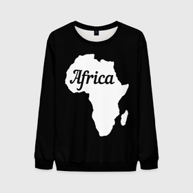 Мужской свитшот 3D с принтом Африка на чёрном в Новосибирске, 100% полиэстер с мягким внутренним слоем | круглый вырез горловины, мягкая резинка на манжетах и поясе, свободная посадка по фигуре | Тематика изображения на принте: africa | the dark continent | африка | африка на черном | африка на чёрном фоне | африканский континент
