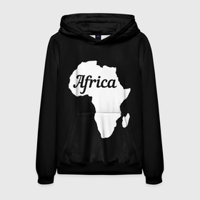 Мужская толстовка 3D с принтом Африка на чёрном в Екатеринбурге, 100% полиэстер | двухслойный капюшон со шнурком для регулировки, мягкие манжеты на рукавах и по низу толстовки, спереди карман-кенгуру с мягким внутренним слоем. | africa | the dark continent | африка | африка на черном | африка на чёрном фоне | африканский континент