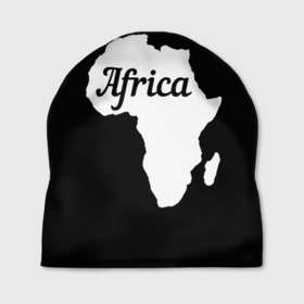 Шапка 3D с принтом Африка на чёрном в Новосибирске, 100% полиэстер | универсальный размер, печать по всей поверхности изделия | Тематика изображения на принте: africa | the dark continent | африка | африка на черном | африка на чёрном фоне | африканский континент