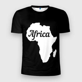 Мужская футболка 3D Slim с принтом Африка на чёрном в Новосибирске, 100% полиэстер с улучшенными характеристиками | приталенный силуэт, круглая горловина, широкие плечи, сужается к линии бедра | Тематика изображения на принте: africa | the dark continent | африка | африка на черном | африка на чёрном фоне | африканский континент