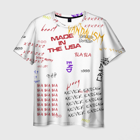 Мужская футболка 3D с принтом Граффити стиль| в Петрозаводске, 100% полиэфир | прямой крой, круглый вырез горловины, длина до линии бедер | граффити | надписи | смайлики | тренды | эмодзи