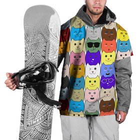 Накидка на куртку 3D с принтом Котофон , 100% полиэстер |  | животные | звери | котенок | коты | котята | кошка | кошки | люимец | мило | милота | паттерн | питомец | повтор | узор | фломастером | ярко