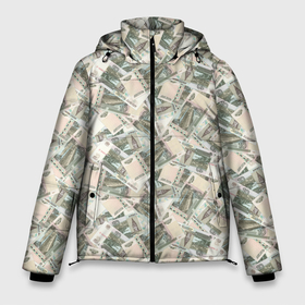Мужская зимняя куртка 3D с принтом Банкноты 10 рублей в Санкт-Петербурге, верх — 100% полиэстер; подкладка — 100% полиэстер; утеплитель — 100% полиэстер | длина ниже бедра, свободный силуэт Оверсайз. Есть воротник-стойка, отстегивающийся капюшон и ветрозащитная планка. 

Боковые карманы с листочкой на кнопках и внутренний карман на молнии. | бабки | баксы | банк | банкноты | бизнес | биткоин | богатство | брокер | бумажник | бюджет | валюта | взятка | вор | деньги | доллары | евро | зарплата | золото | казино | капитал | касса | копилка
