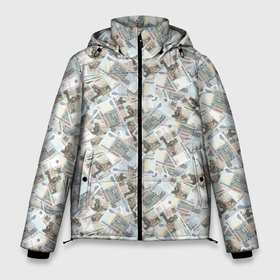 Мужская зимняя куртка 3D с принтом Банкноты 50 рублей в Санкт-Петербурге, верх — 100% полиэстер; подкладка — 100% полиэстер; утеплитель — 100% полиэстер | длина ниже бедра, свободный силуэт Оверсайз. Есть воротник-стойка, отстегивающийся капюшон и ветрозащитная планка. 

Боковые карманы с листочкой на кнопках и внутренний карман на молнии. | бабки | баксы | банк | банкноты | бизнес | биткоин | богатство | брокер | бумажник | бюджет | валюта | взятка | вор | деньги | доллары | евро | зарплата | золото | казино | капитал | касса | копилка