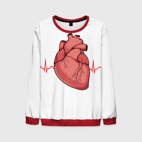 Мужской свитшот 3D с принтом анатомия сердца , 100% полиэстер с мягким внутренним слоем | круглый вырез горловины, мягкая резинка на манжетах и поясе, свободная посадка по фигуре | heart | medical | настоящее | орган | сердце