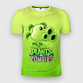 Мужская футболка 3D Slim с принтом lants vs. Zombies   Тристрел в Тюмени, 100% полиэстер с улучшенными характеристиками | приталенный силуэт, круглая горловина, широкие плечи, сужается к линии бедра | Тематика изображения на принте: plants vs zombies | зомби | игра | компьютерная игра | против | растения | растения против зомби