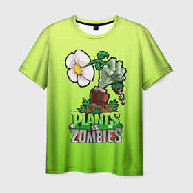 Мужская футболка 3D с принтом Plants vs. Zombies зомбо рука в Тюмени, 100% полиэфир | прямой крой, круглый вырез горловины, длина до линии бедер | plants vs zombies | зомби | игра | компьютерная игра | против | растения | растения против зомби