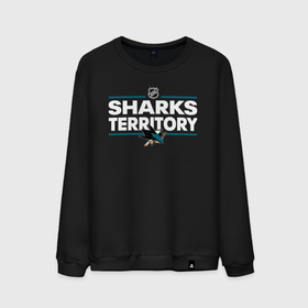Мужской свитшот хлопок с принтом SHARKS TERRITORY | САН ХОСЕ ШАРКС , 100% хлопок |  | ice | nhl | san jose | sharks | sport | territory | usa | winter | акулы | нхл | сан хосе | спорт | сша | хоккей | шайбу | шаркс